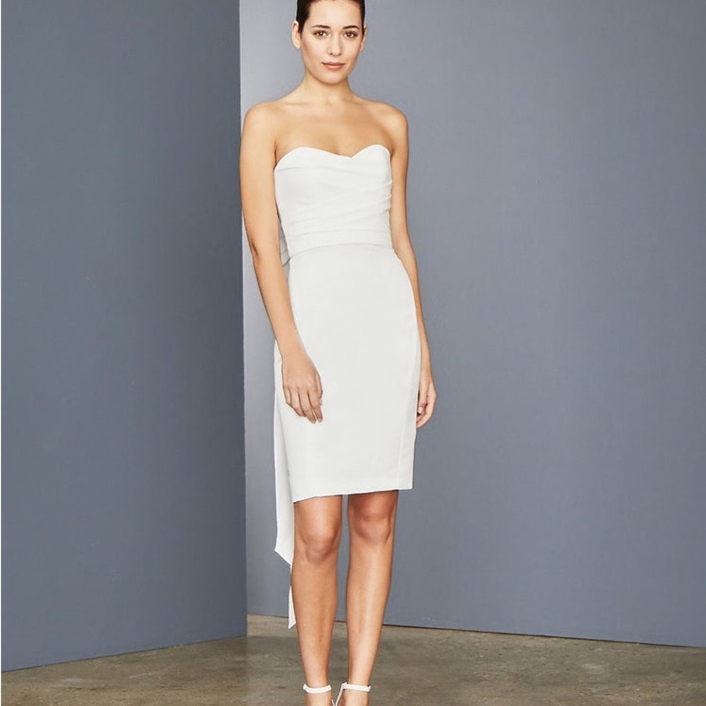 Amsale Strapless White Dress L150